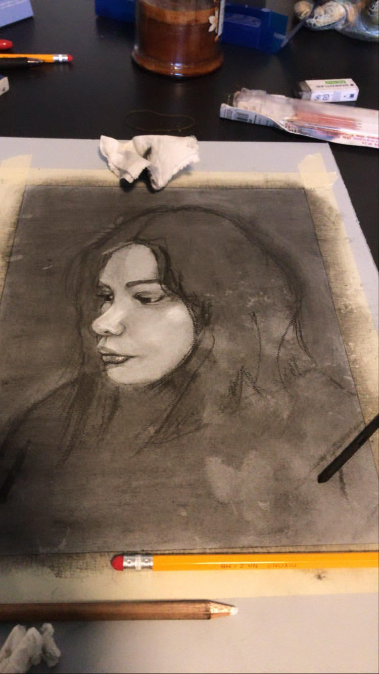 木炭デッサン作品